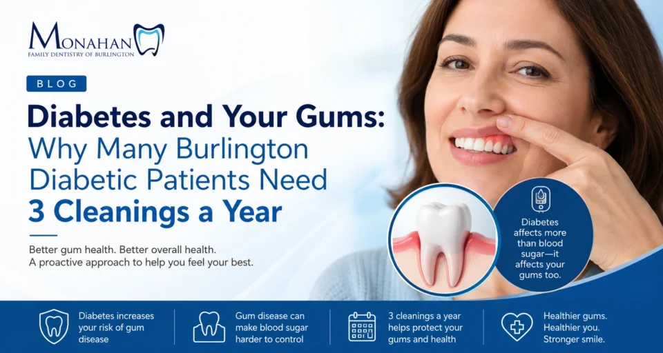Diabetes and Your Gums: Why Many Burlington Diabetic Patients Need 3 Cleanings a Year