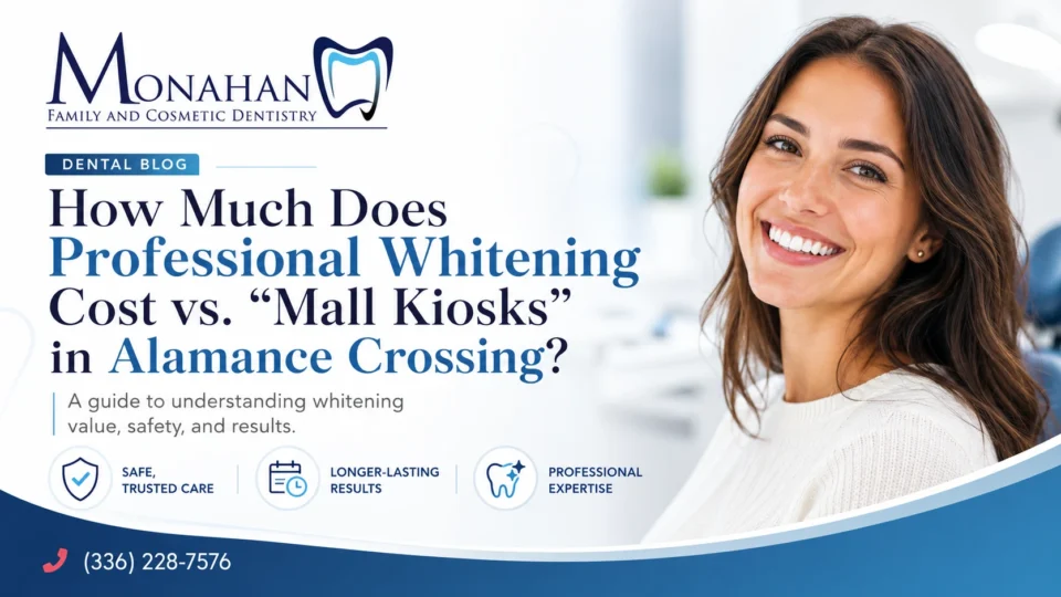 How Much Does Professional Whitening Cost vs. “Mall Kiosks” in Alamance Crossing?